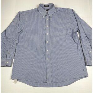 VTG Arrow Fairfield Men 16.5 34/35 Pinpoint Oxford Button Down Blue Dress Shirt